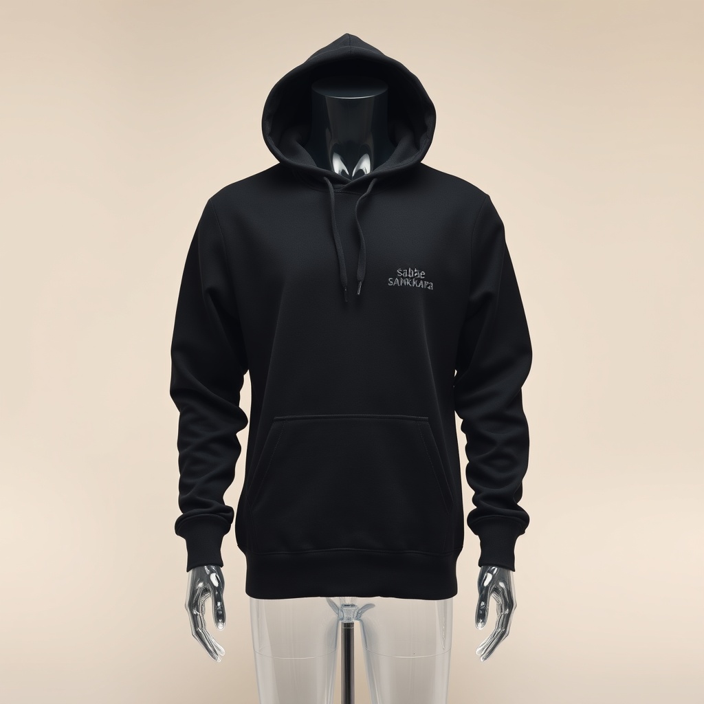 Black hoodie with Pali script on left chest