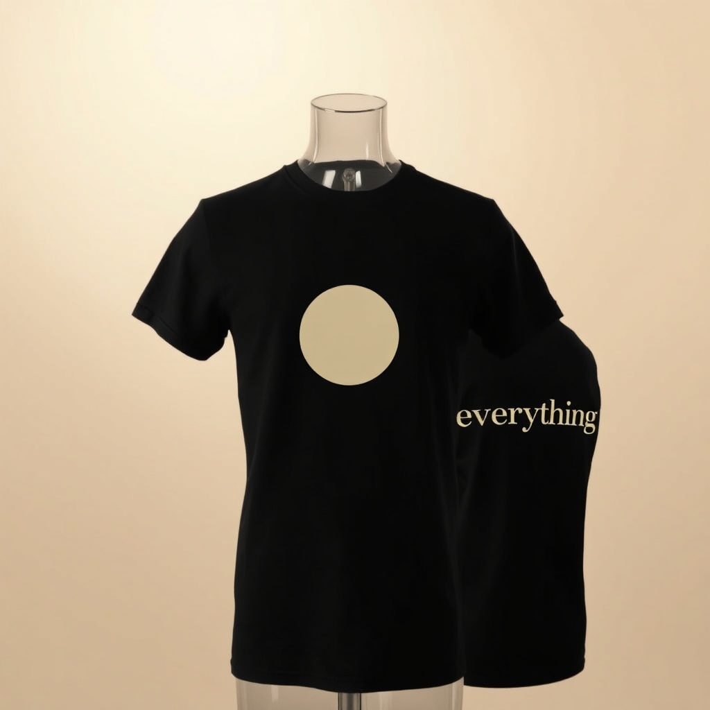 Black tee with Anicca app icon on chest